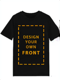 Men's and ladies custom design tee front print only